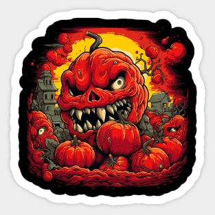 Halloween Scary Crazy Pumpkin for Spooky Season Crazy Tomato Sticker
